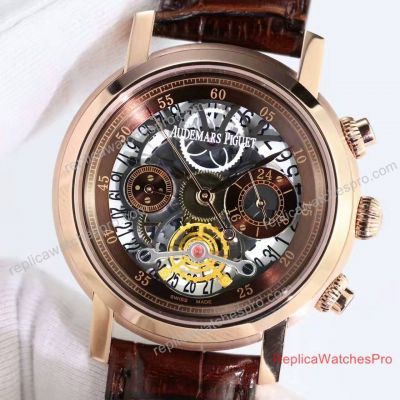 Replica Audemars Piguet Jules Chronograph watch Leather band